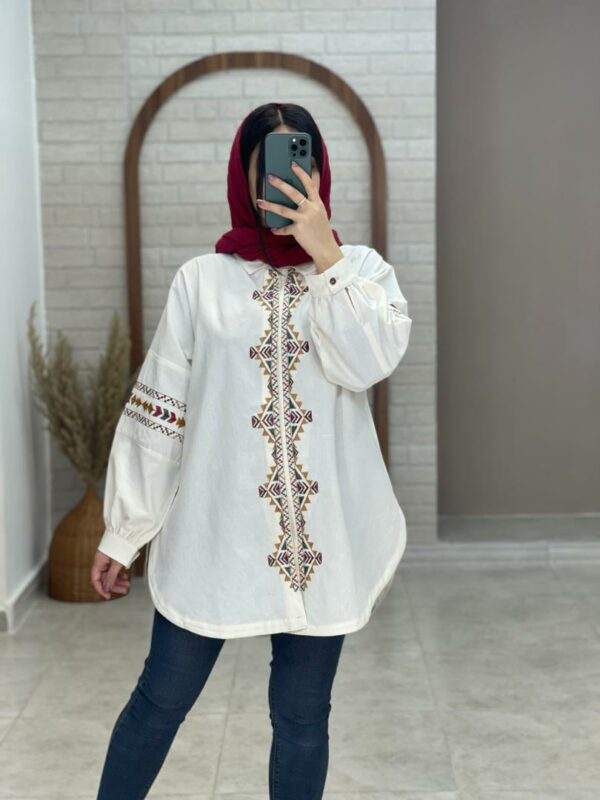 شومیز مانتویی سرخپوستی