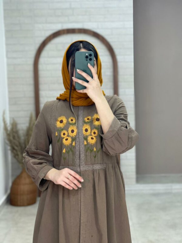 مانتو آفتابگردون قهوه ای