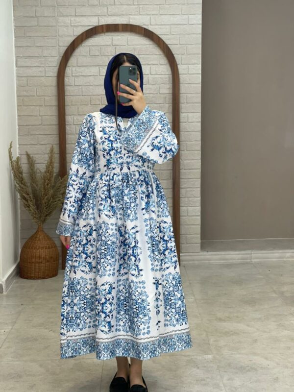 پیراهن ایران سفید آبی