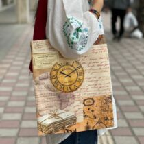 ساک دستی پارچه ای وینتیج کرم