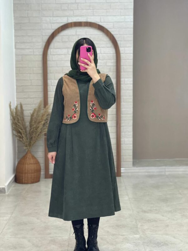 ست دو تیکه هانا یشمی کرم پاییزه