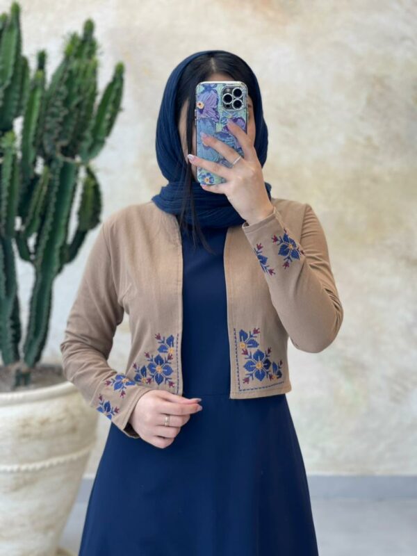 کت و سارافون مهر سورمه ای نسکافه ای