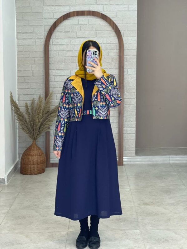 کت و سارافون خورشید سورمه ای