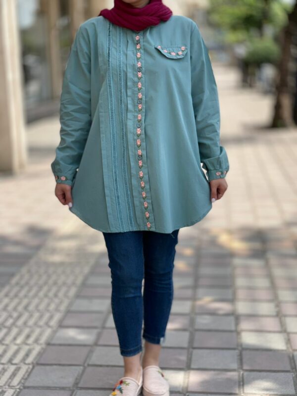 مانتو گلبهار آبی اقیانوسی