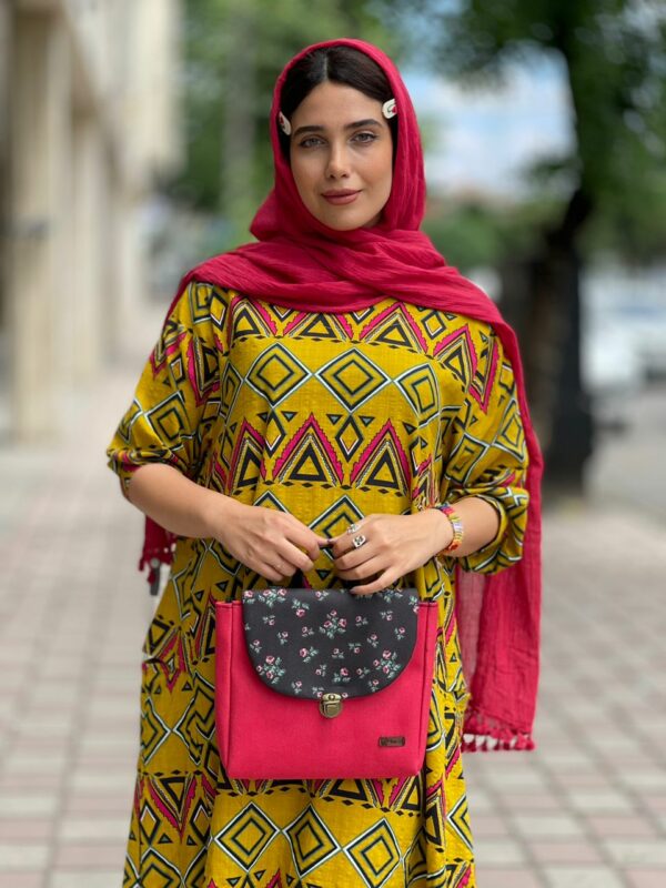 پیراهن آیگل خردلی صورتی