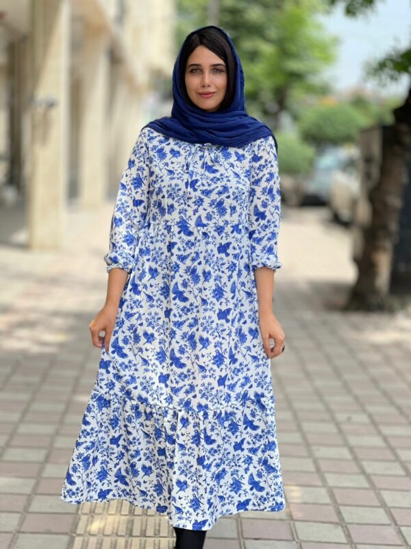 پیراهن میرای سفید آبی