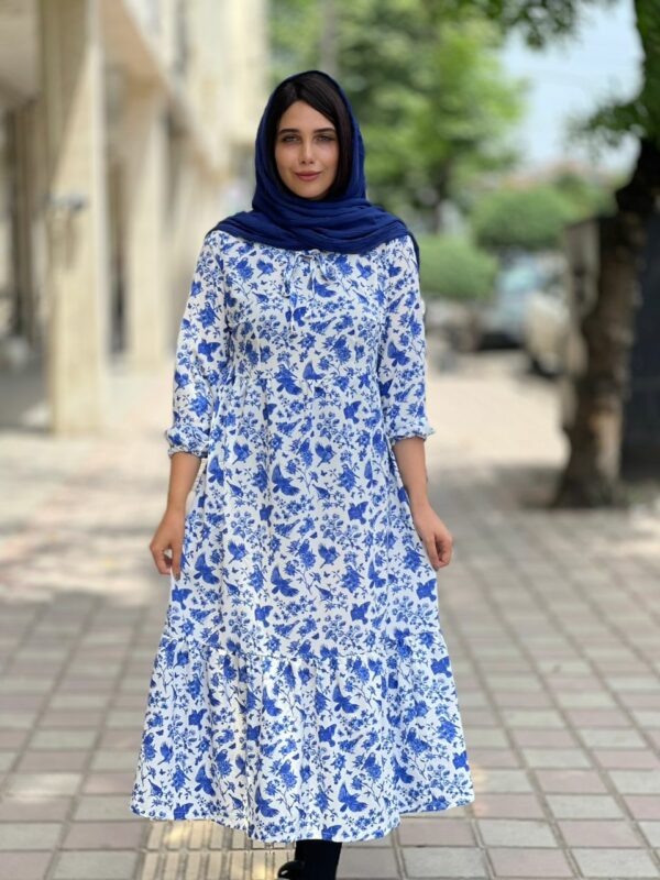 پیراهن میرای سفید آبی