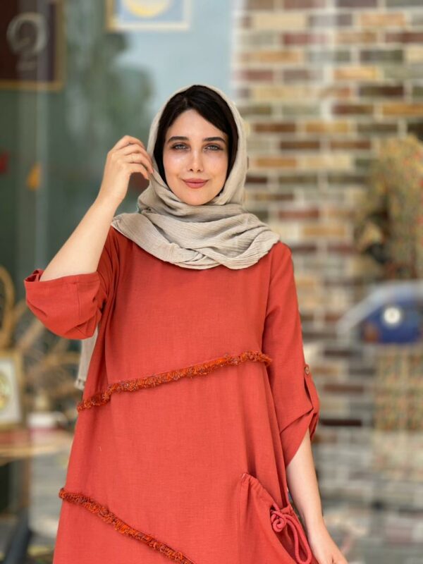 پیراهن ارکیده نارنجی آجری
