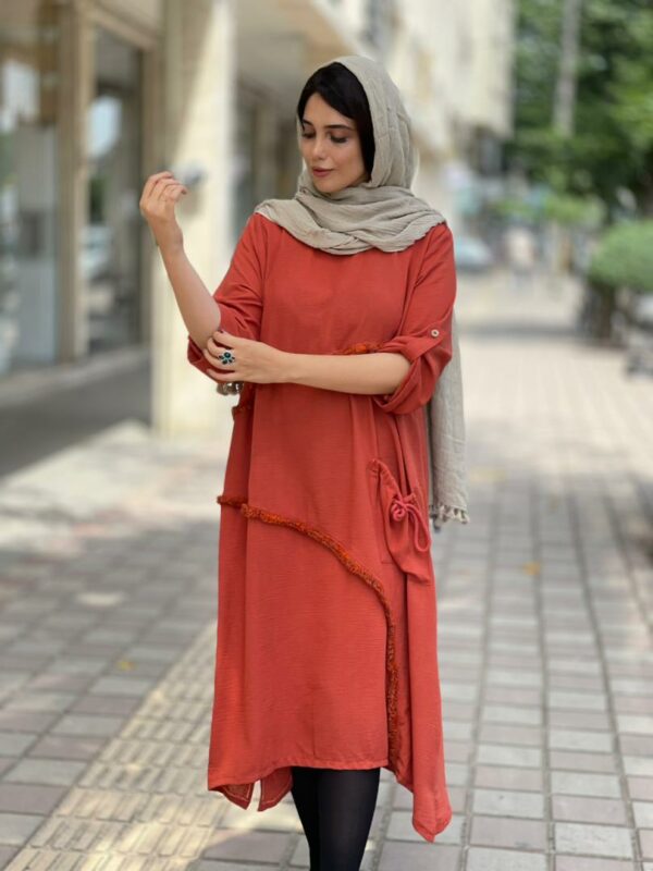 پیراهن ارکیده نارنجی آجری