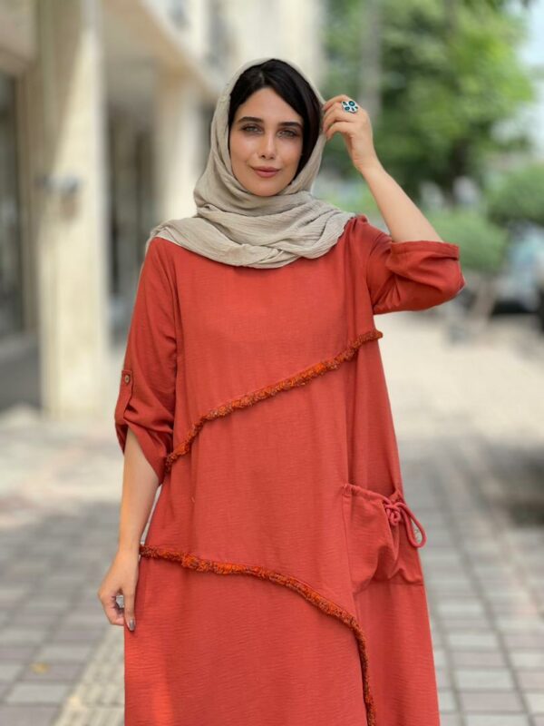 پیراهن ارکیده نارنجی آجری