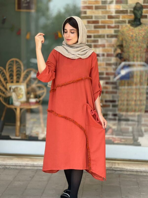 پیراهن ارکیده نارنجی آجری