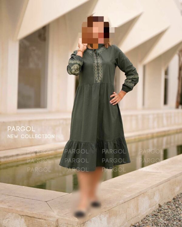 پیراهن نارین سبز یشمی