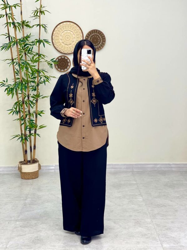 ست سه تیکه دل آوا مشکی نسکافه ای