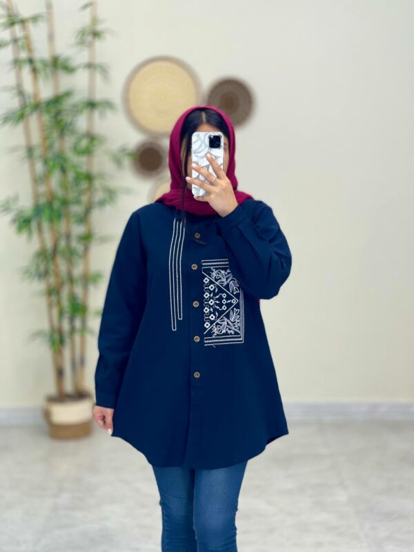 مانتو بهارین سورمه ای