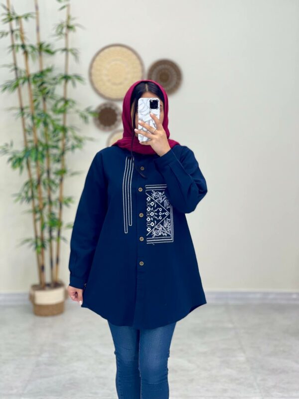 مانتو بهارین سورمه ای