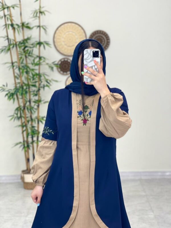ست دوتیکه نازمهر نسکافه ای سورمه ای
