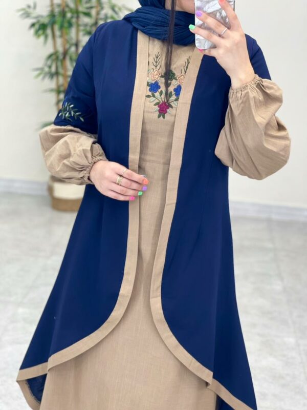 ست دوتیکه نازمهر نسکافه ای سورمه ای