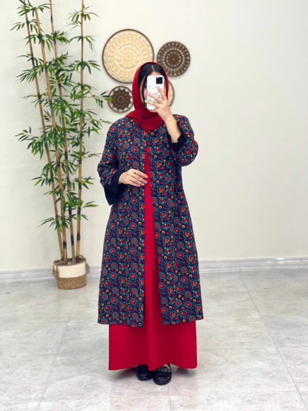 مانتو جیب در پیله سورمه ای آبی