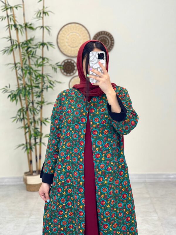 مانتو جیب در پیله سبز آبی