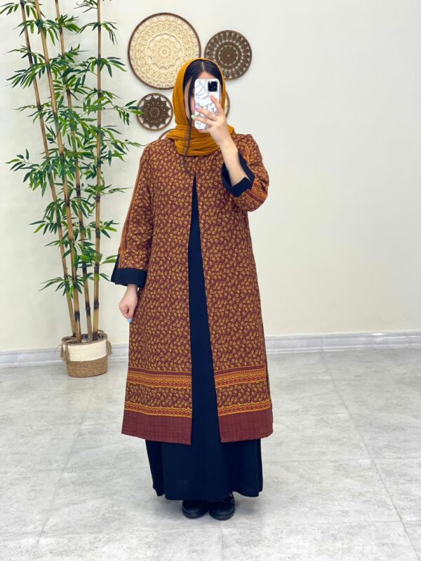 مانتو جیب در پیله قهوه ای گلی