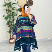 مانتو جلو بسته هنری آبرنگی