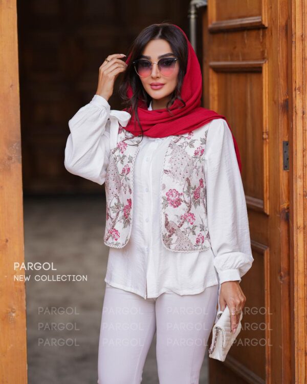 ست دو تیکه نوشین کرم قهوه ای