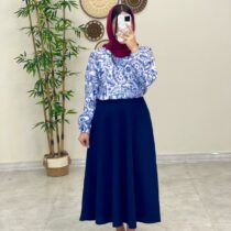 ست شومیز دامن سوفی سورمه ای