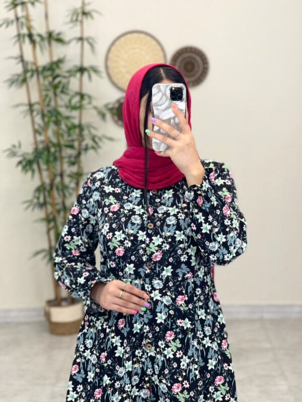 مانتو گلناز مشکی آبی
