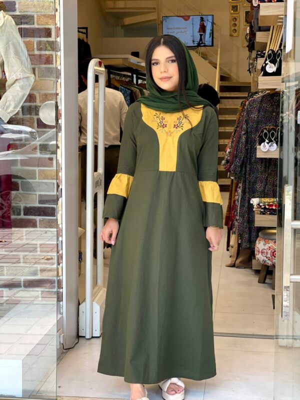 ست دو تیکه سروا خردلی یشمی