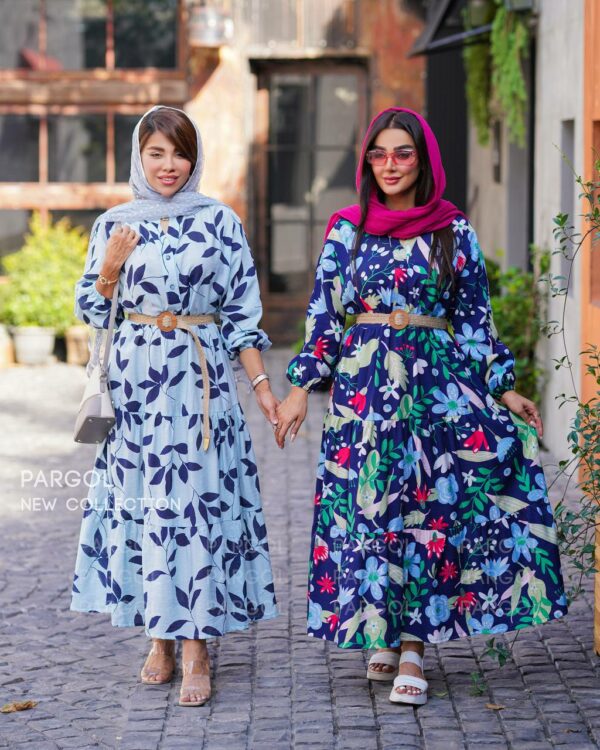 پیراهن ساحلی نیل آبی مینیمال