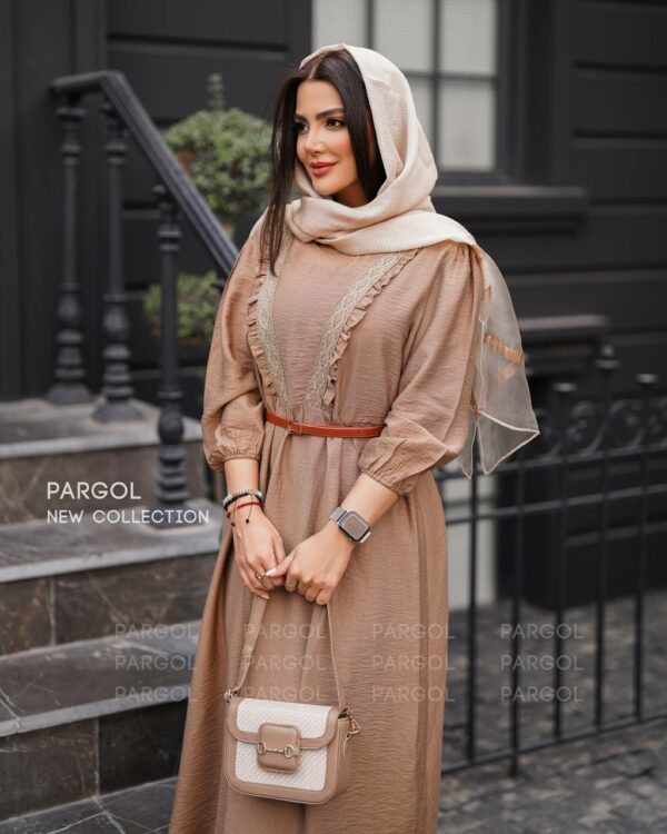 پیراهن سولینا کرم نخودی