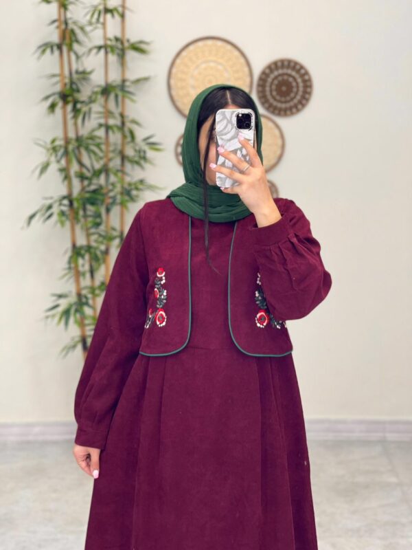 ست دو تیکه هانا زرشکی پاییزه