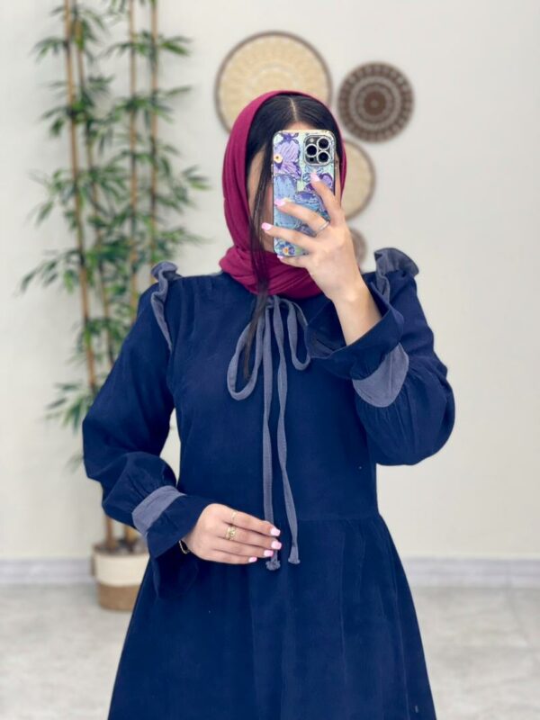 پیراهن کبریتی چیناز سورمه ای طوسی پاییزه