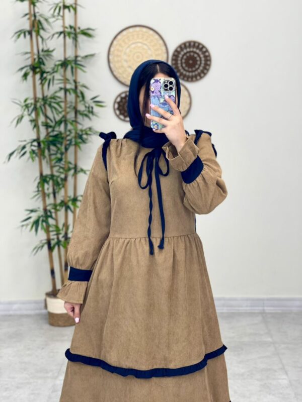 پیراهن کبریتی چیناز نسکافه ای سورمه ای پاییزه