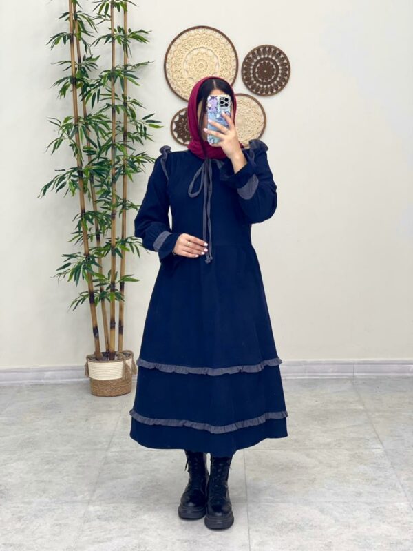 پیراهن کبریتی چیناز سورمه ای طوسی پاییزه