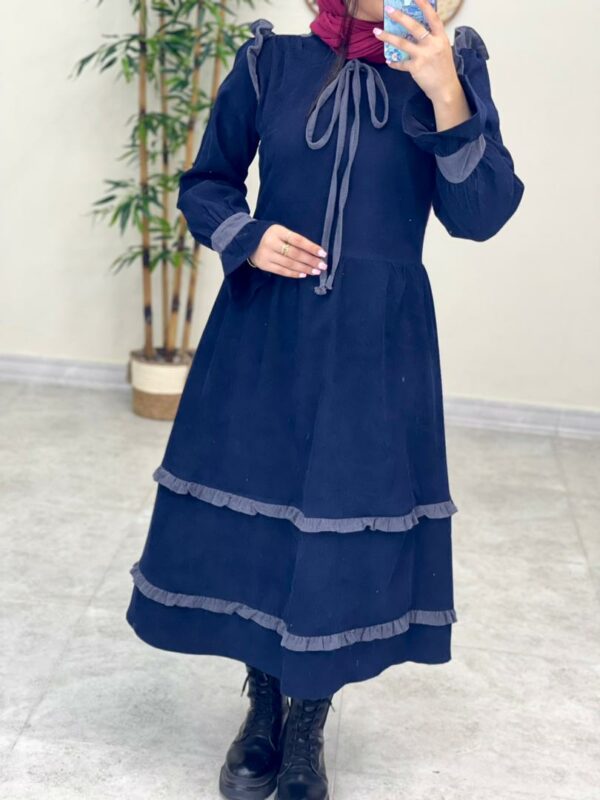 پیراهن کبریتی چیناز سورمه ای طوسی پاییزه