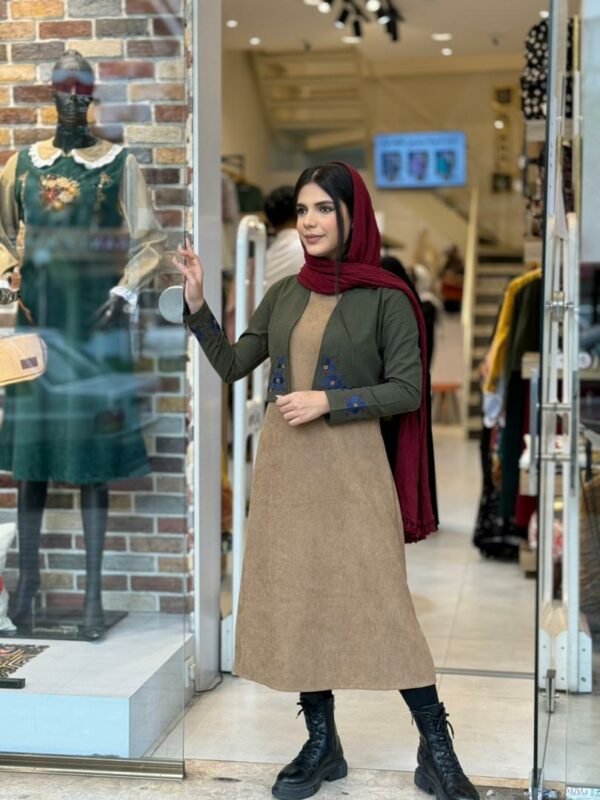 کت و سارافون مهر پاییزه نسکافه ای یشمی