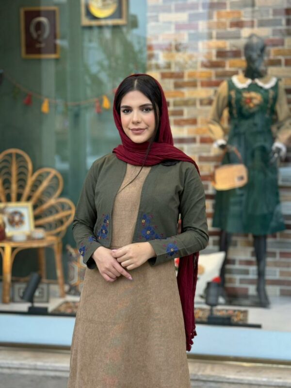 کت و سارافون مهر پاییزه نسکافه ای یشمی