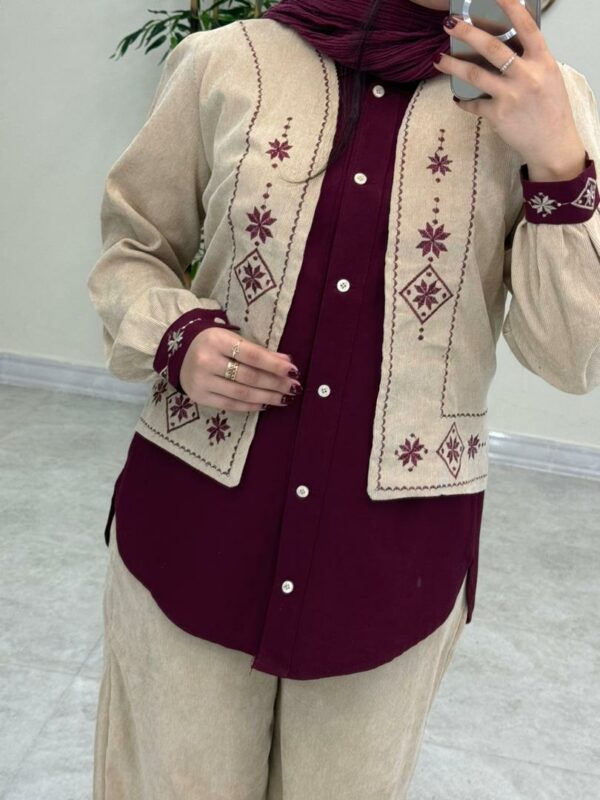 ست سه تیکه دل آوا پاییزه کرم زرشکی