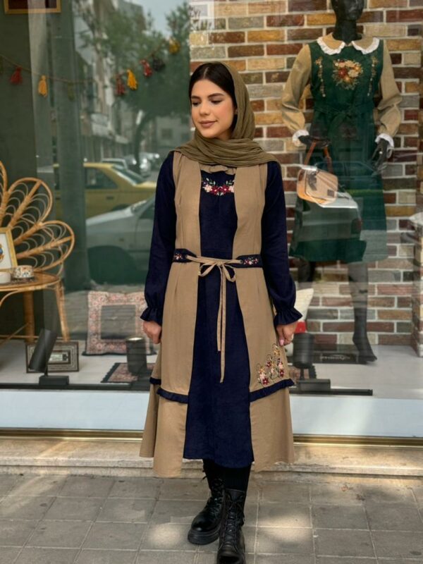 ست کاترینا پاییزه سورمه ای نسکافه ای