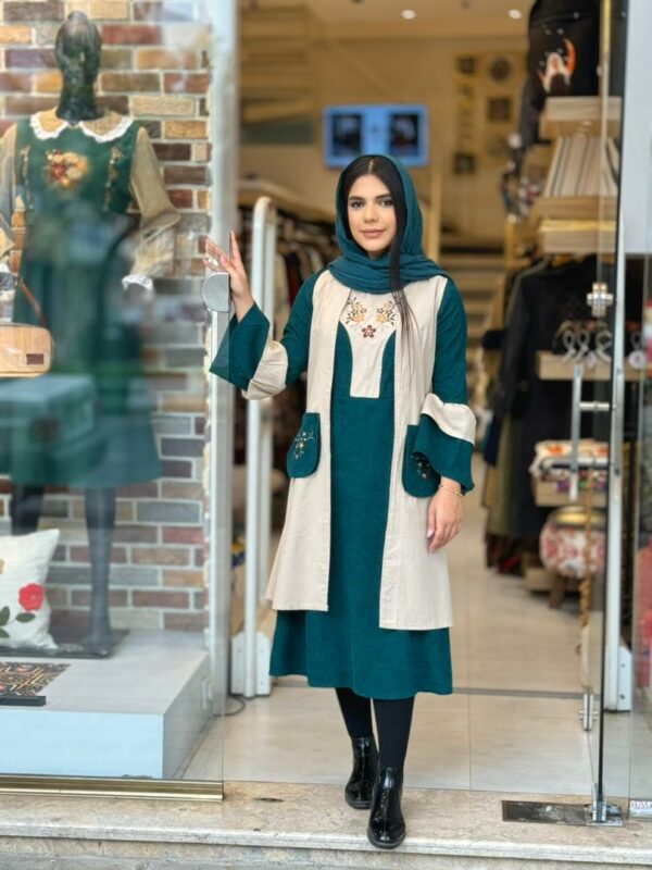 ست سروا پاییزه آبی کله غازی کرم