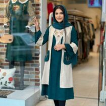 ست سروا پاییزه آبی کله غازی کرم