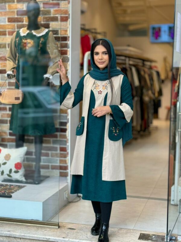 ست سروا پاییزه آبی کله غازی کرم