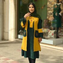 ست سروا پاییزه سبز کله غازی خردلی