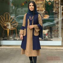 ست سروا پاییزه سورمه ای نسکافه ای