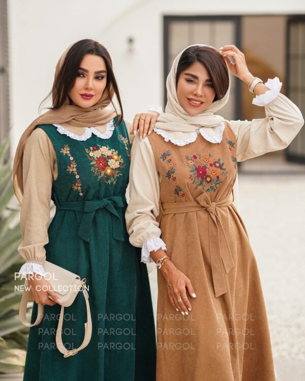 شومیز و سارافون آگرین کرم روشن شکلاتی