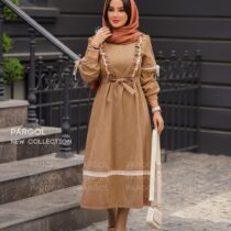 پیراهن نگین نسکافه ای