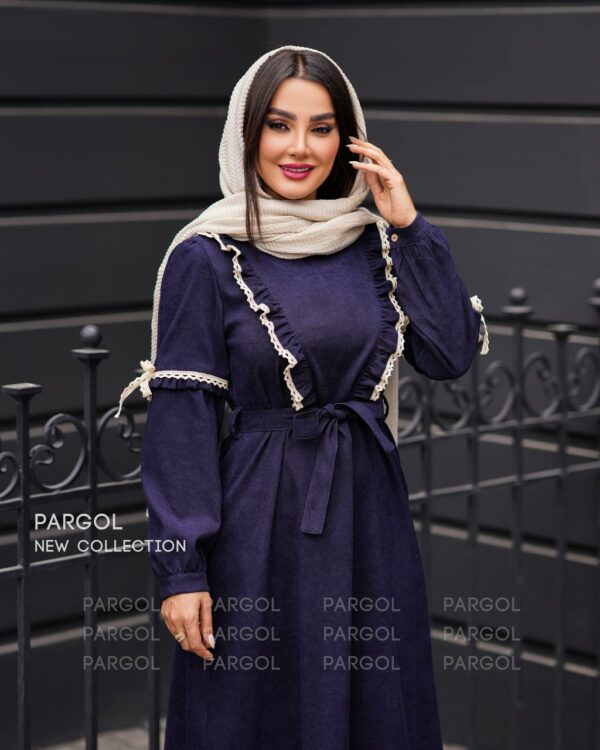 پیراهن نگین سورمه ای