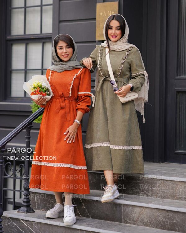 پیراهن نگین آجری