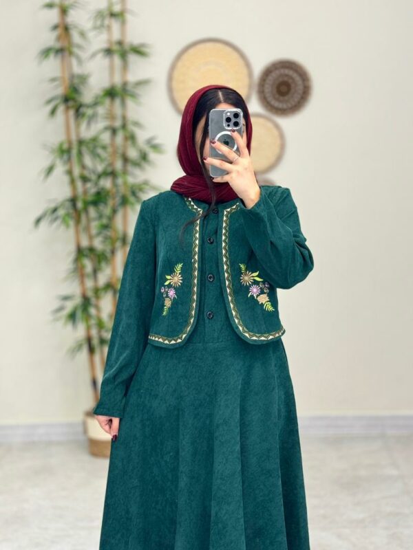 ست دو تیکه پیچک سبز کله غازی